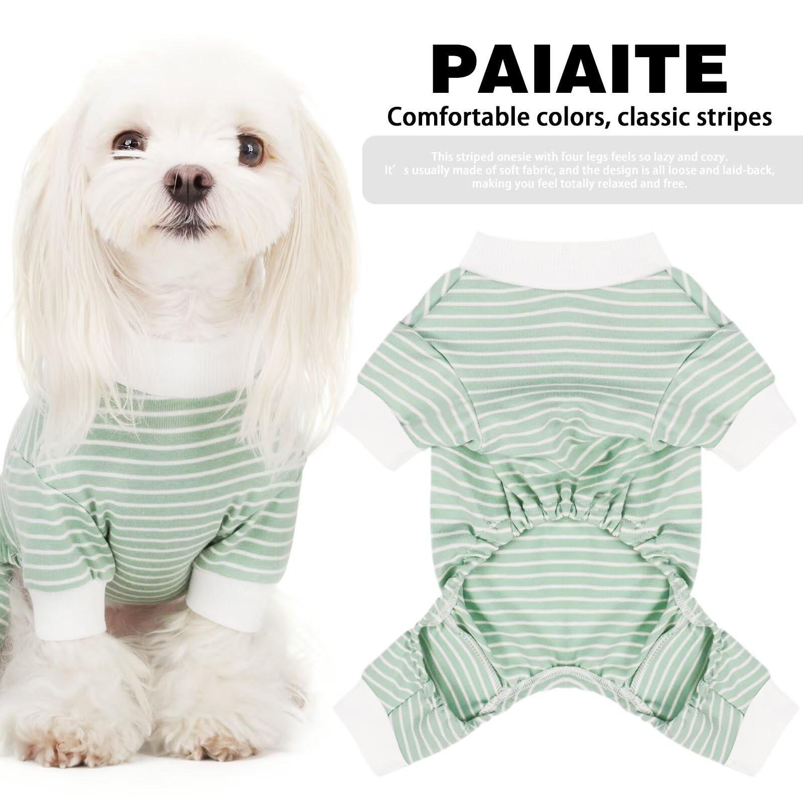 Paiaite pyjama vert rayé vue de face offrant style et protection