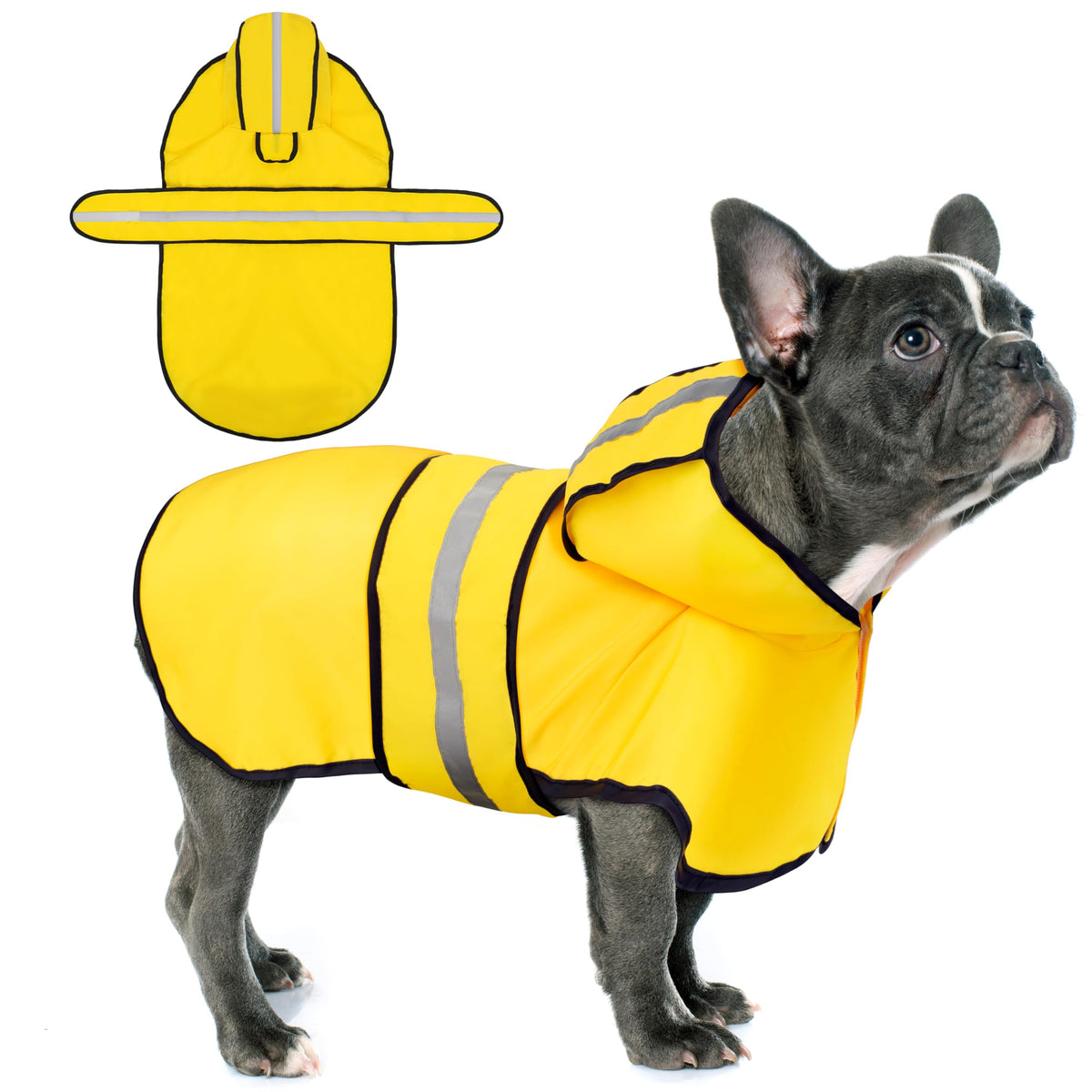 Paiaite poncho vue devant montrant la capuche et protection contre la pluie