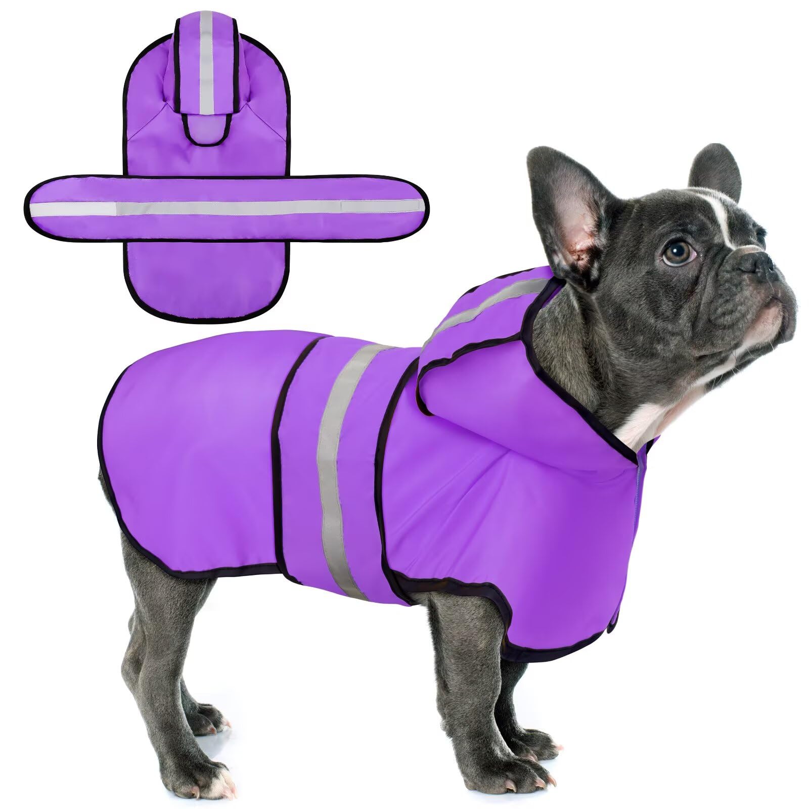 Paiaite poncho face avant violet montrant protection et style