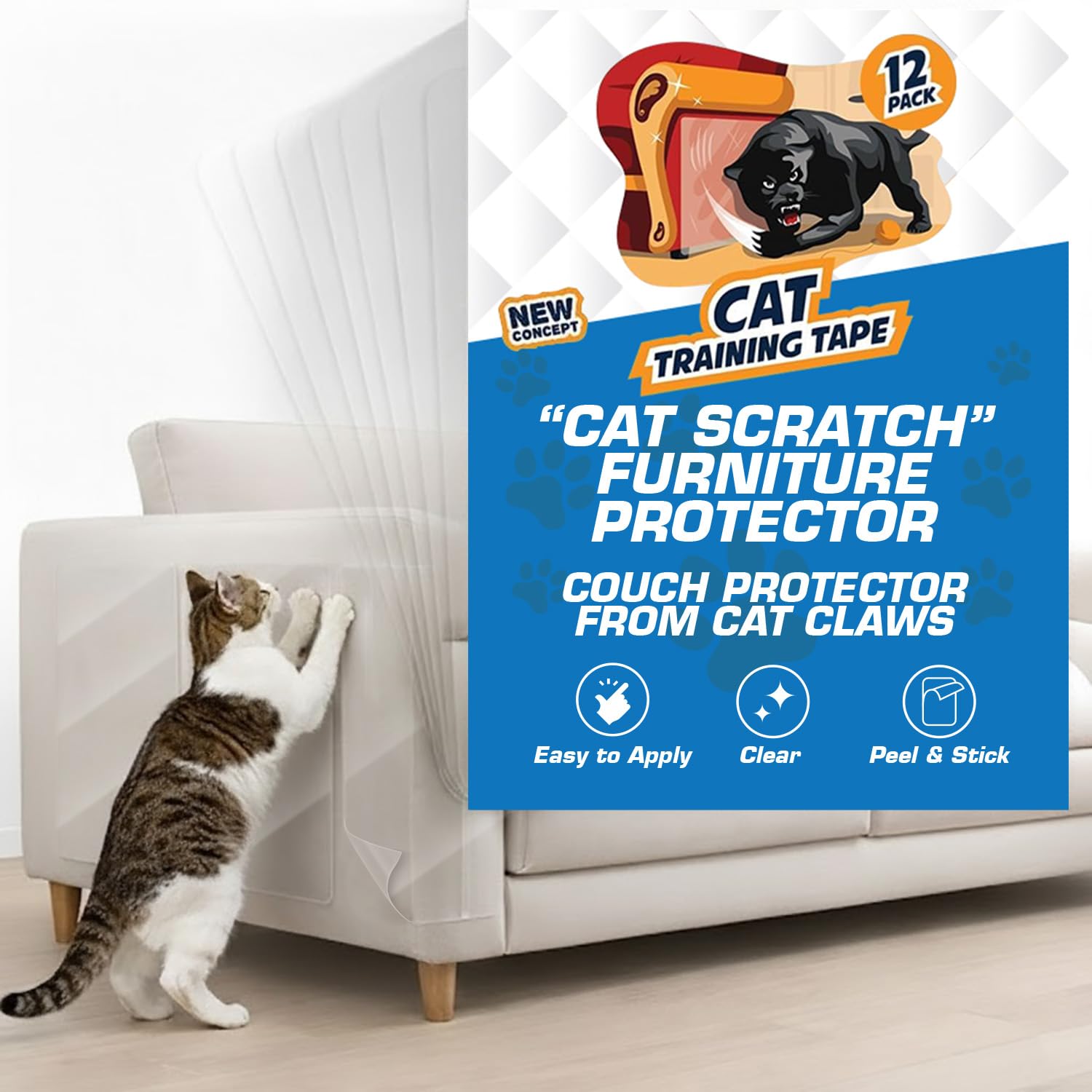 Panther Armor emballage avant montrant les 12 feuilles et formats, protection pratique