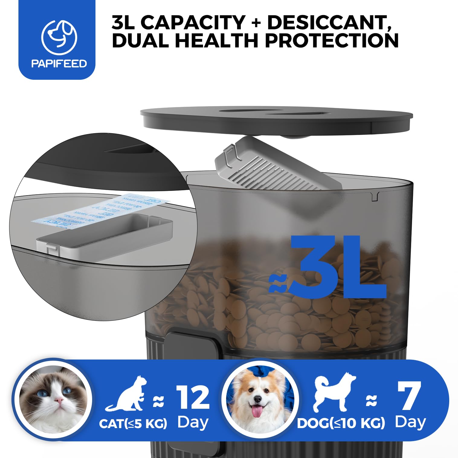 PAPIFEED distribution en slow feeder libérant portions progressivement pour manger lentement