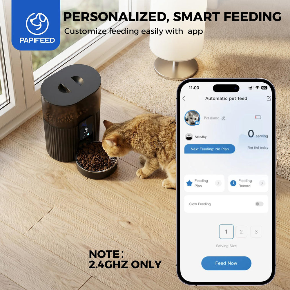 PAPIFEED réservoir plein et adaptateur montrant accessoires inclus et organisation
