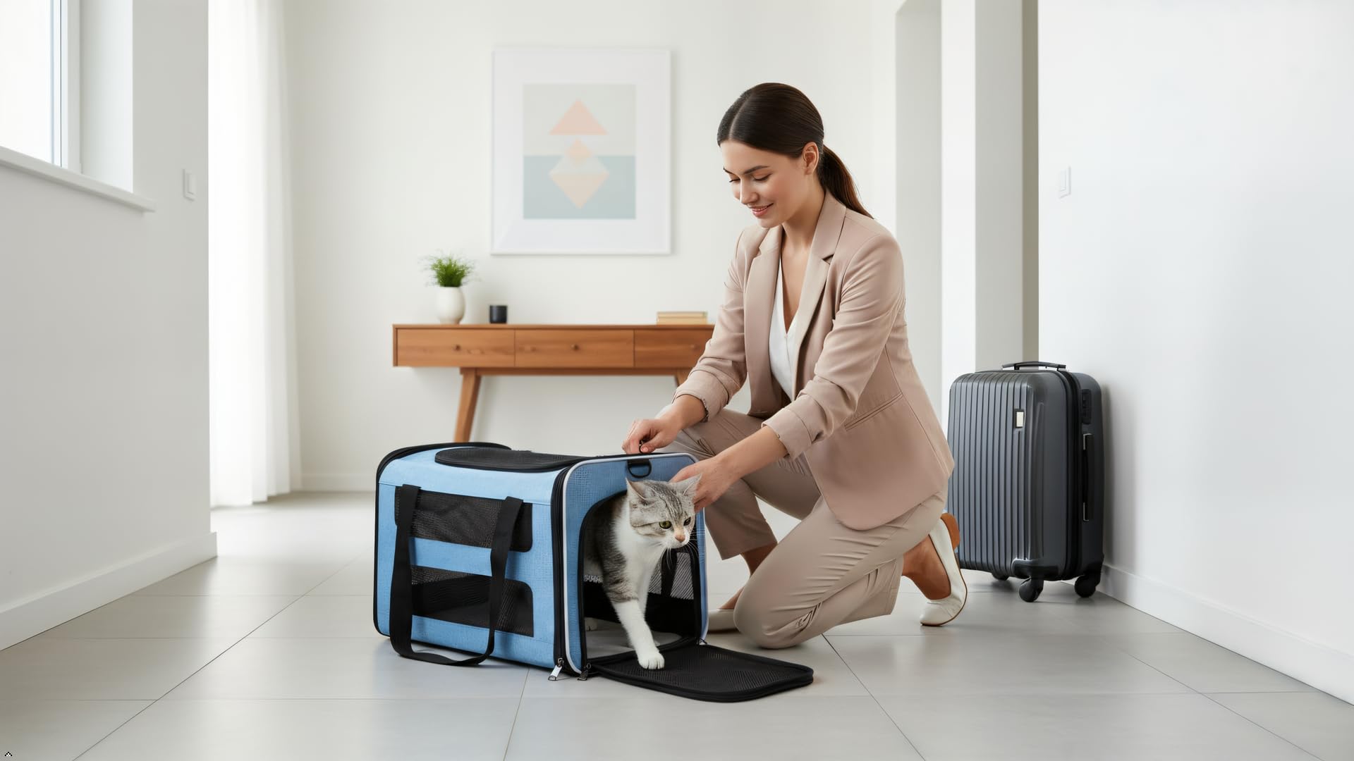 PAPZER comparaison taille avec animal montrant espace intérieur