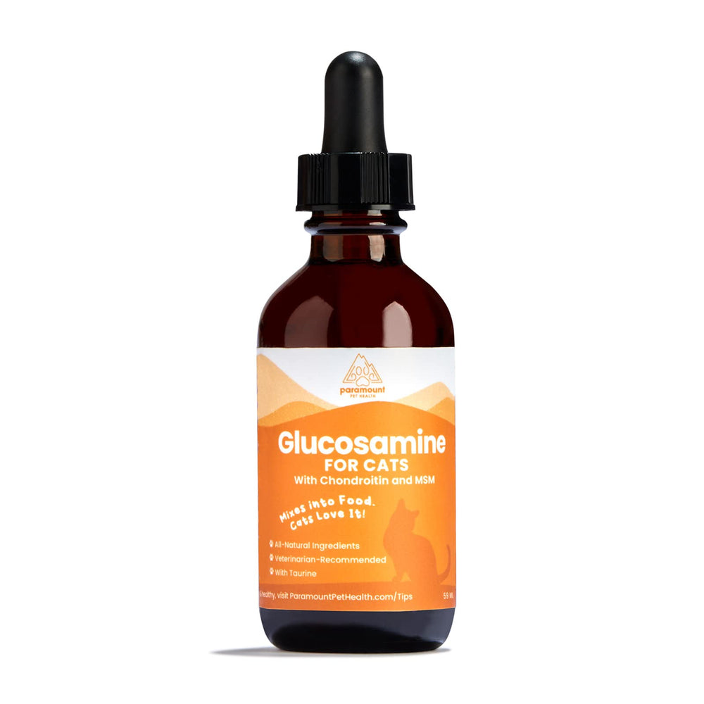 Paramount Pet Health flacon 2 oz en gros plan montrant l'étiquette et l'emballage bénéfice praticité