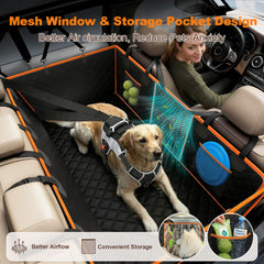 PartsBling hamac complet installé avec chien calme, protège la banquette