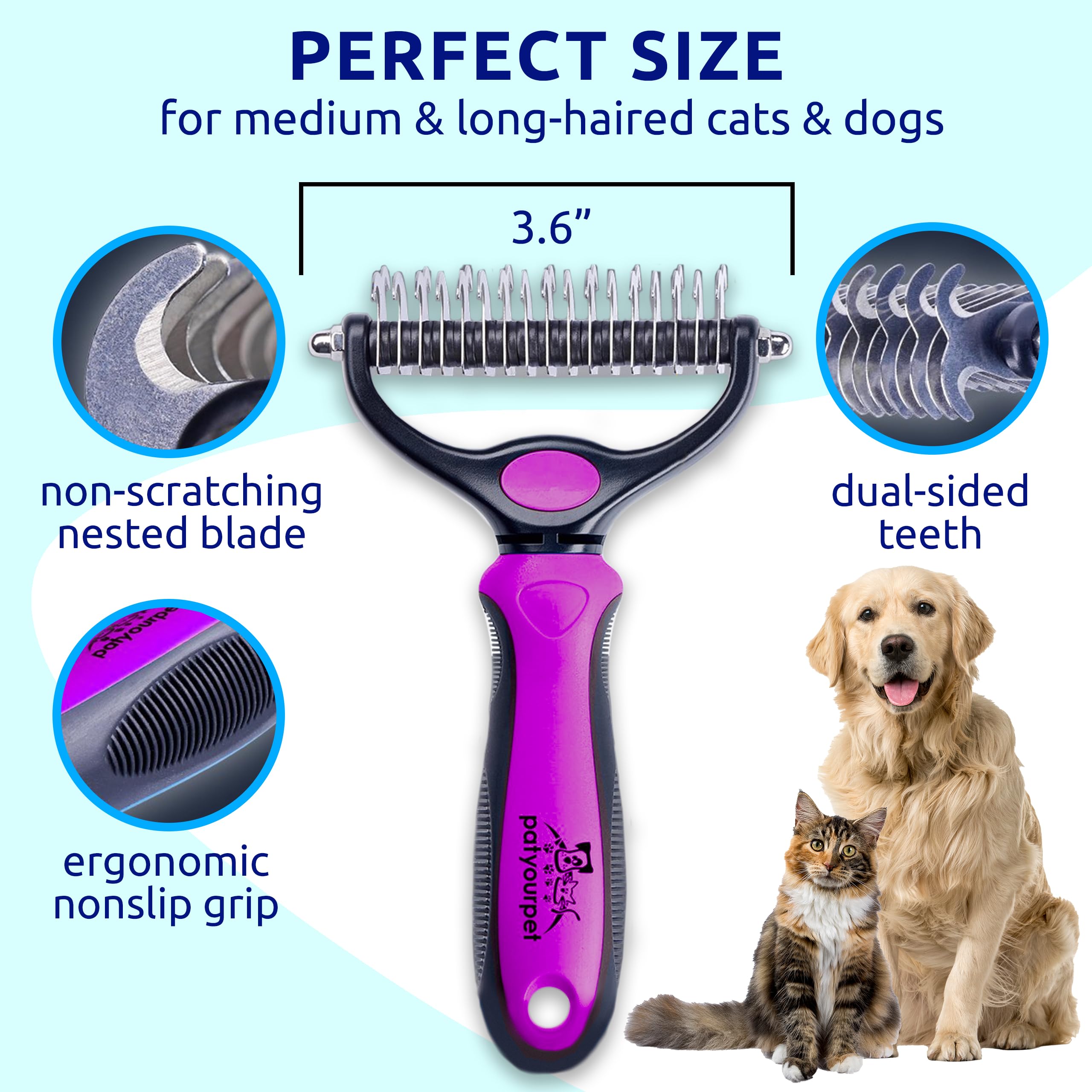 Pat Your Pet comparaison de taille montrant portabilité et maniabilité