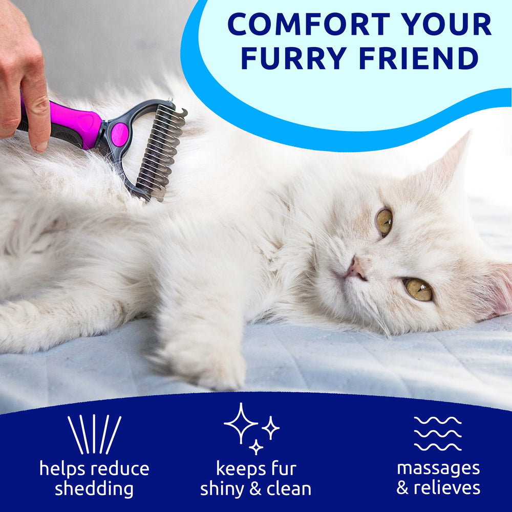 Pat Your Pet gros plan dents de la brosse double face pour démêlage efficace