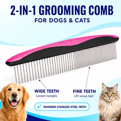 Pat Your Pet gros plan sur les dents de la brosse, efficace pour démêler sans blesser
