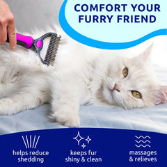 Pat Your Pet gros plan dents de la brosse double face pour démêlage efficace