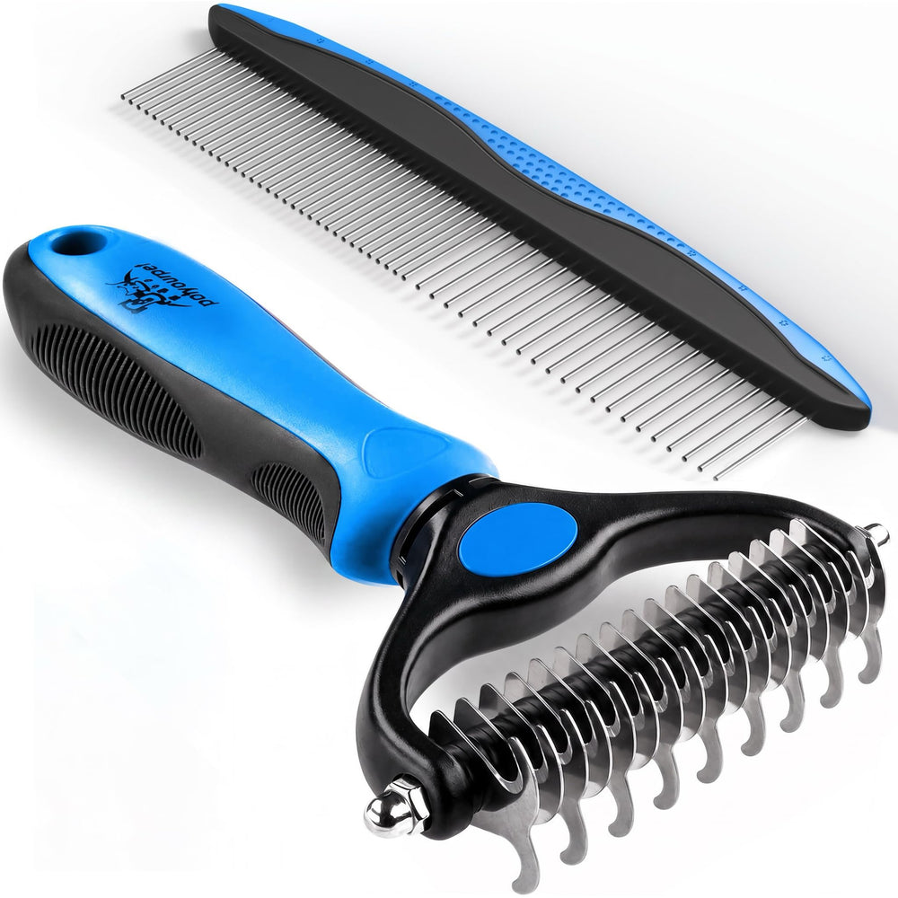 Pat Your Pet vue avant du kit complet montrant brosse et peigne, solution tout-en-un