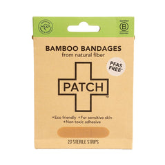 PATCH emballage avant montrant pansements bambou, protection naturelle