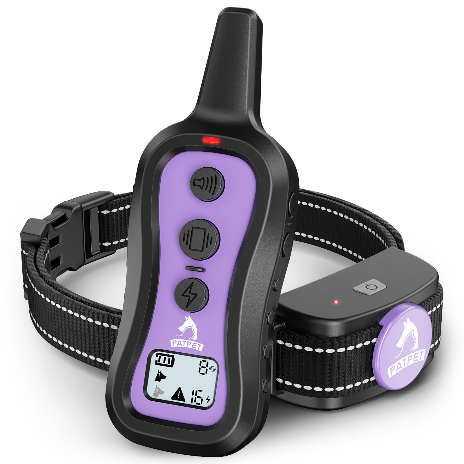 PATPET collier de dressage vu de face pour identification rapide et maniabilité
