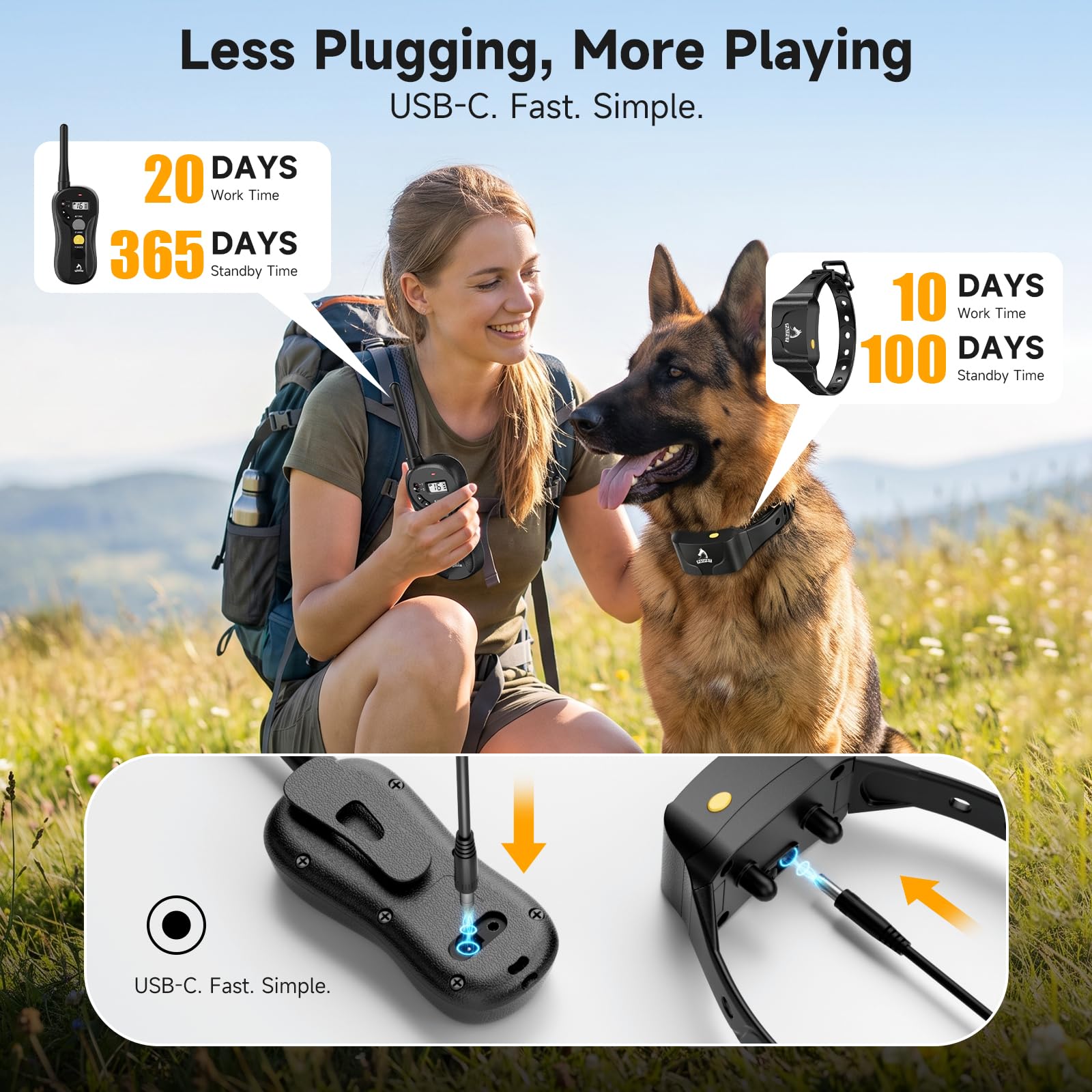 PATPET collier porté sur chien à la plage pour entraînement extérieur étanche