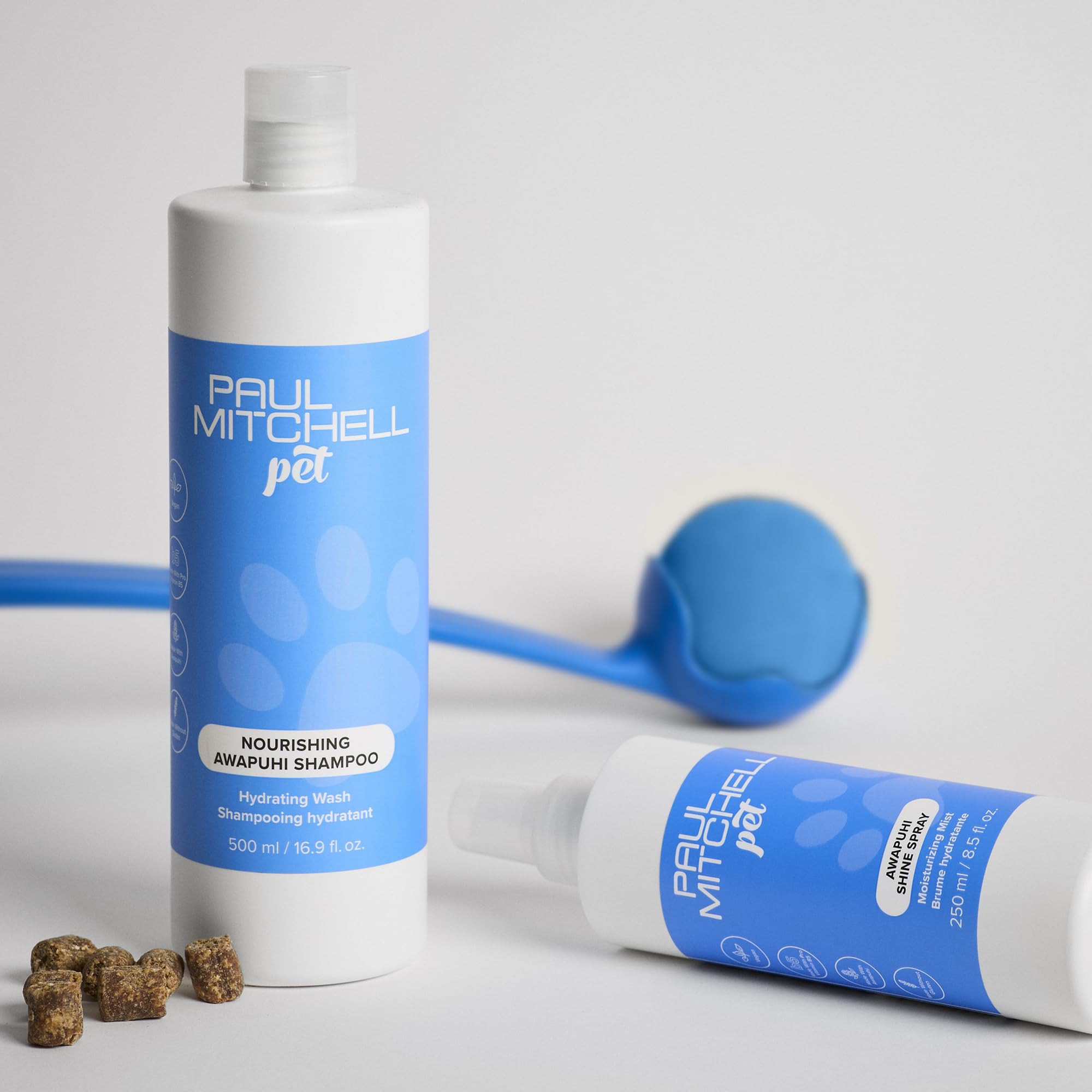 Paul Mitchell Pet avant-après montrant gain de brillance et pelage plus sain