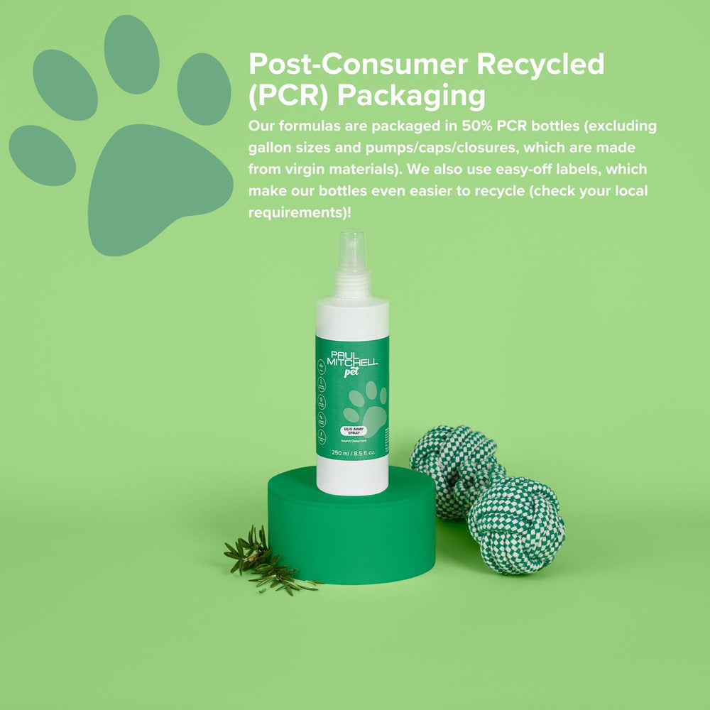 Paul Mitchell Pet application sur chien en promenade pour confort et protection