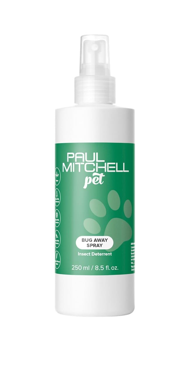 Paul Mitchell Pet emballage frontal montrant le spray et bénéfice protection douce