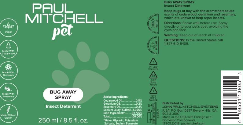 Paul Mitchell Pet flacon 8,5 fl oz comparé à une main pour taille pratique