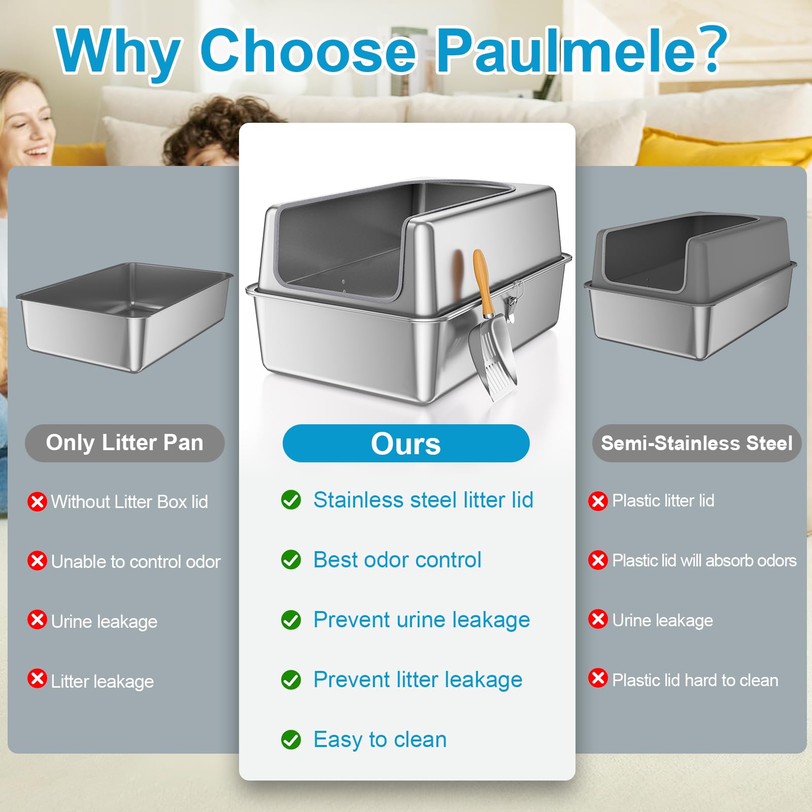 Paulmele gros plan coin et finition lisse facilitant le nettoyage