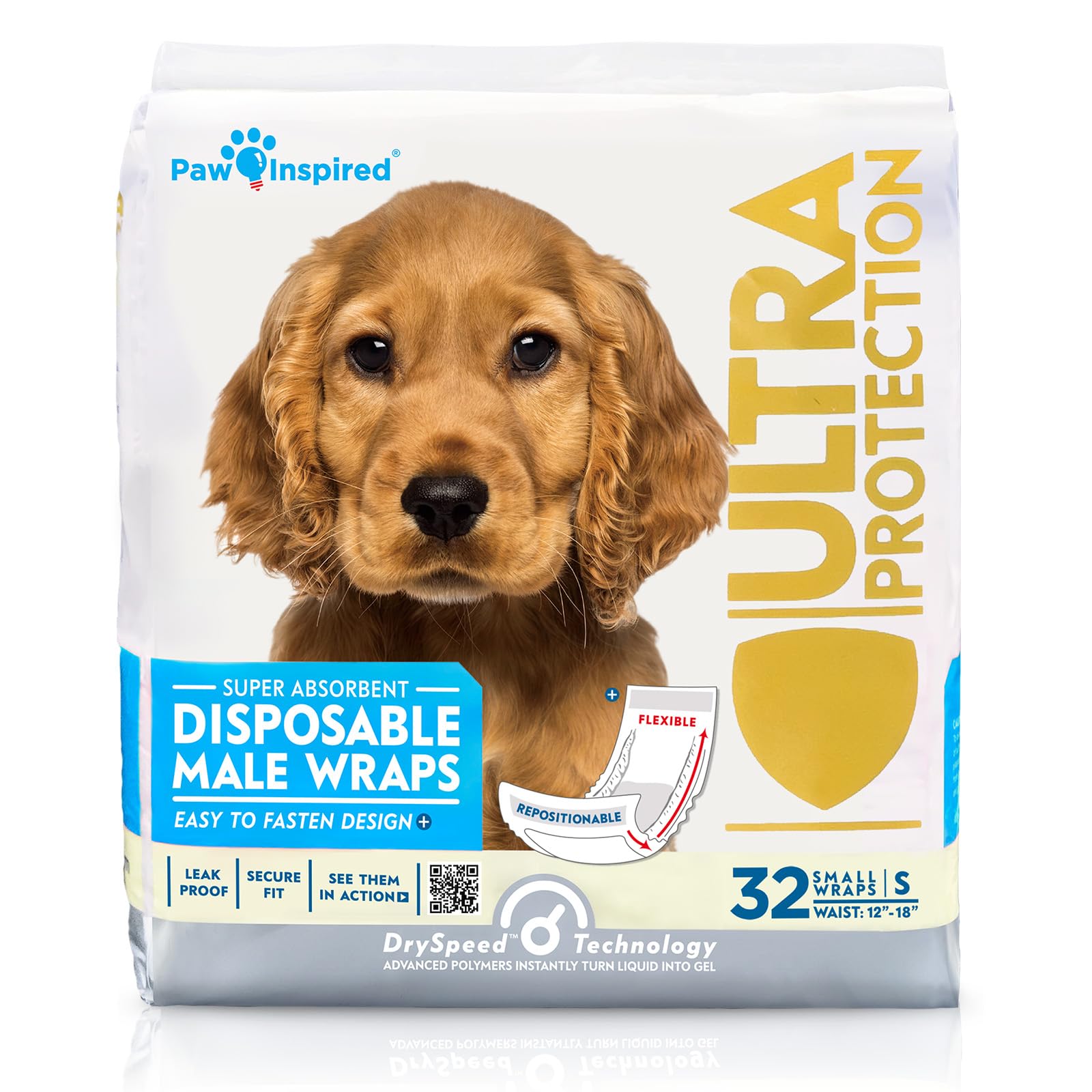 Paw Inspired emballage avant montrant 32 unités et design informatif pour choisir