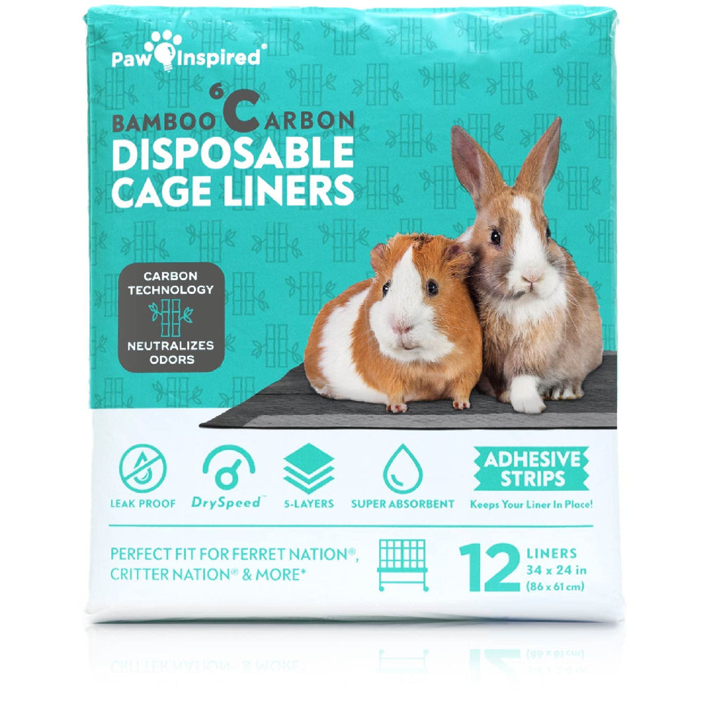 Paw Inspired face avant de l'emballage montrant 12 nappes et dimensions adaptées