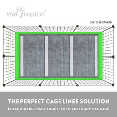 Paw Inspired liner posé dans cage C&C 2x1 pour protection anti-fuite