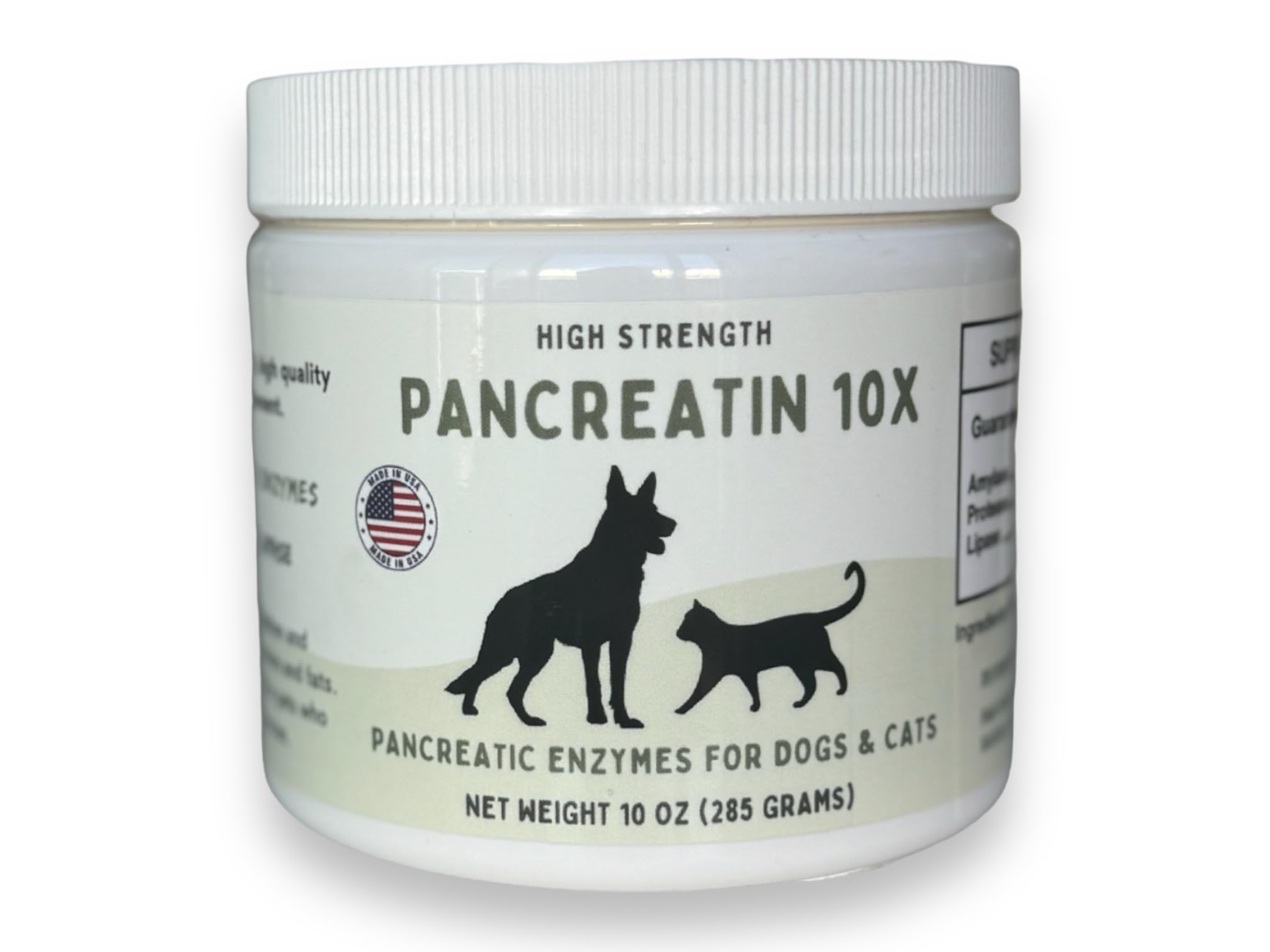 Paw Vitality emballage avant Pancreatin 10X montrant flacon et étiquette