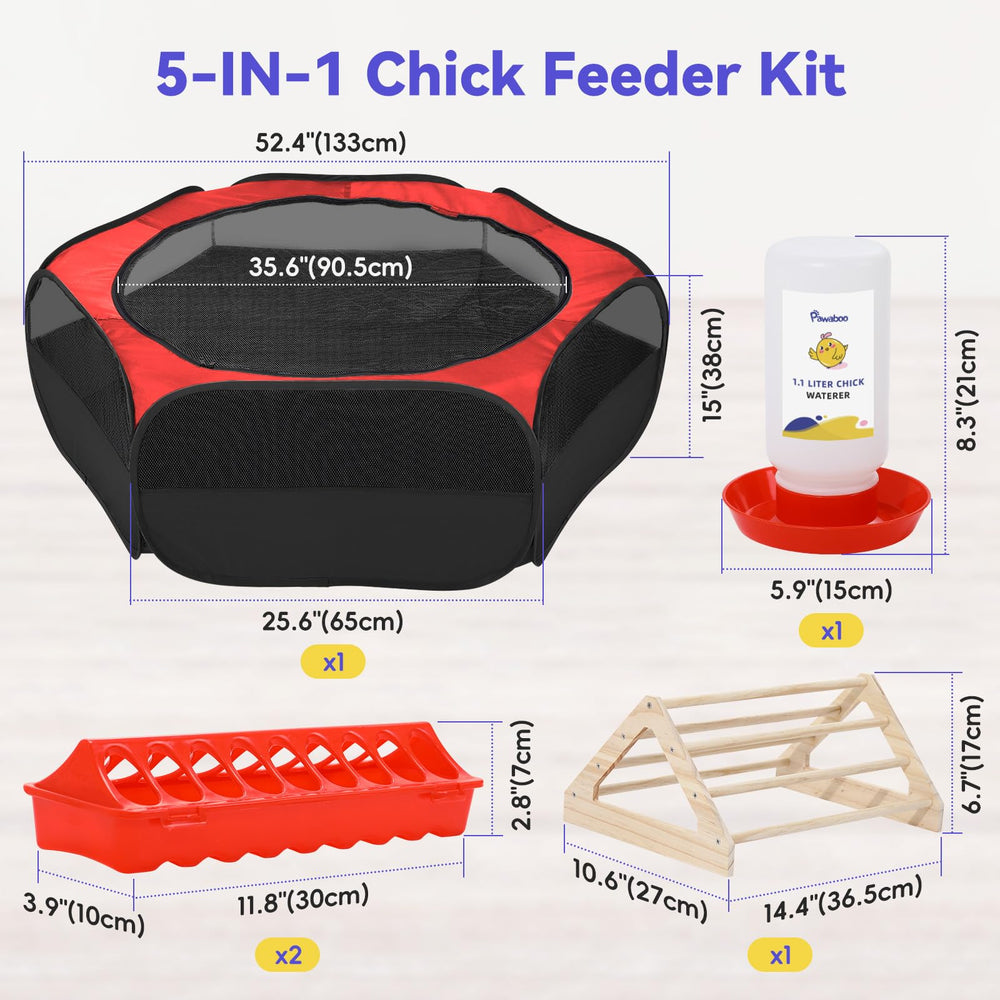 Pawaboo comparaison taille montrant capacité pour plusieurs poussins