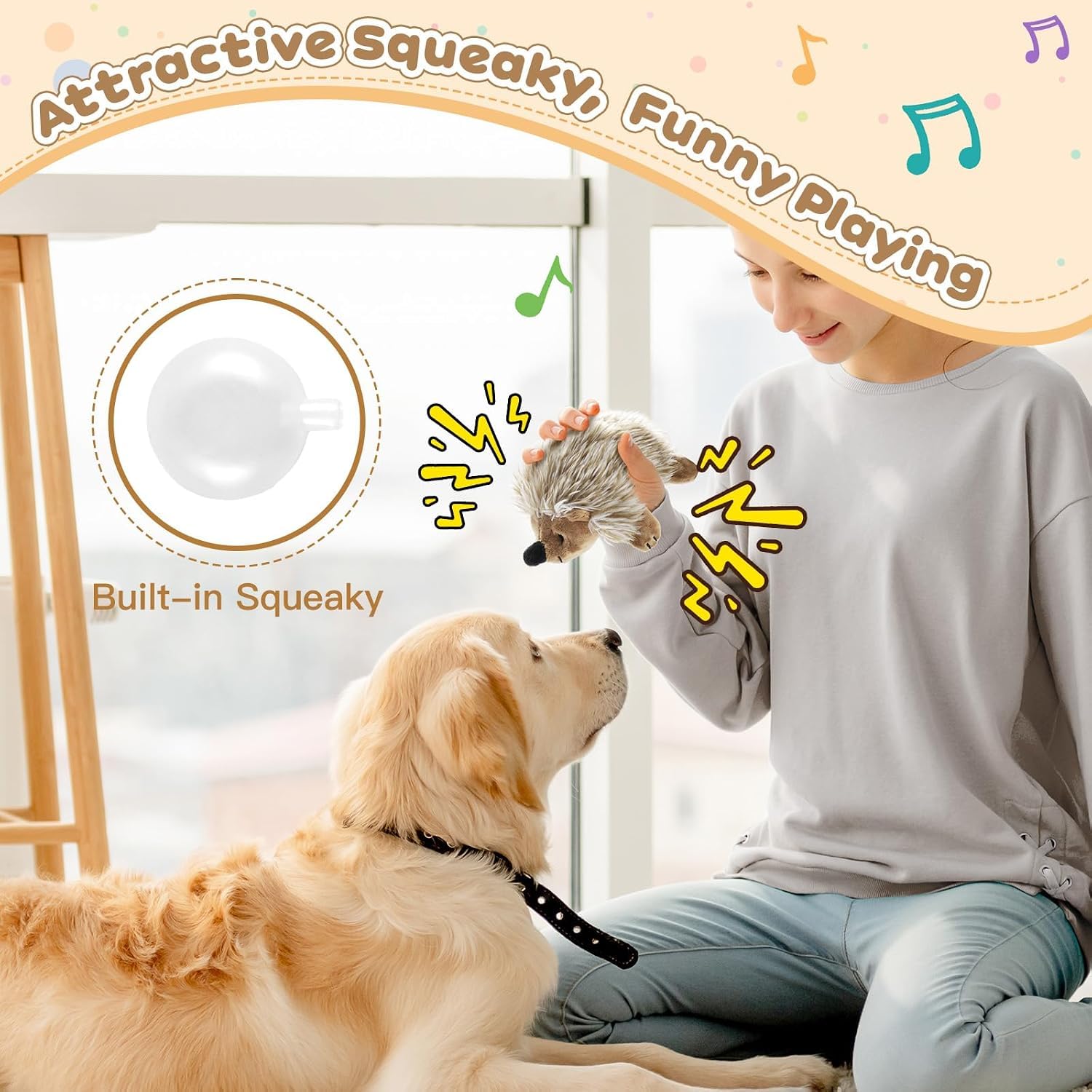 Pawaboo hérisson vue du couineur montrant l'élément sonore attractif