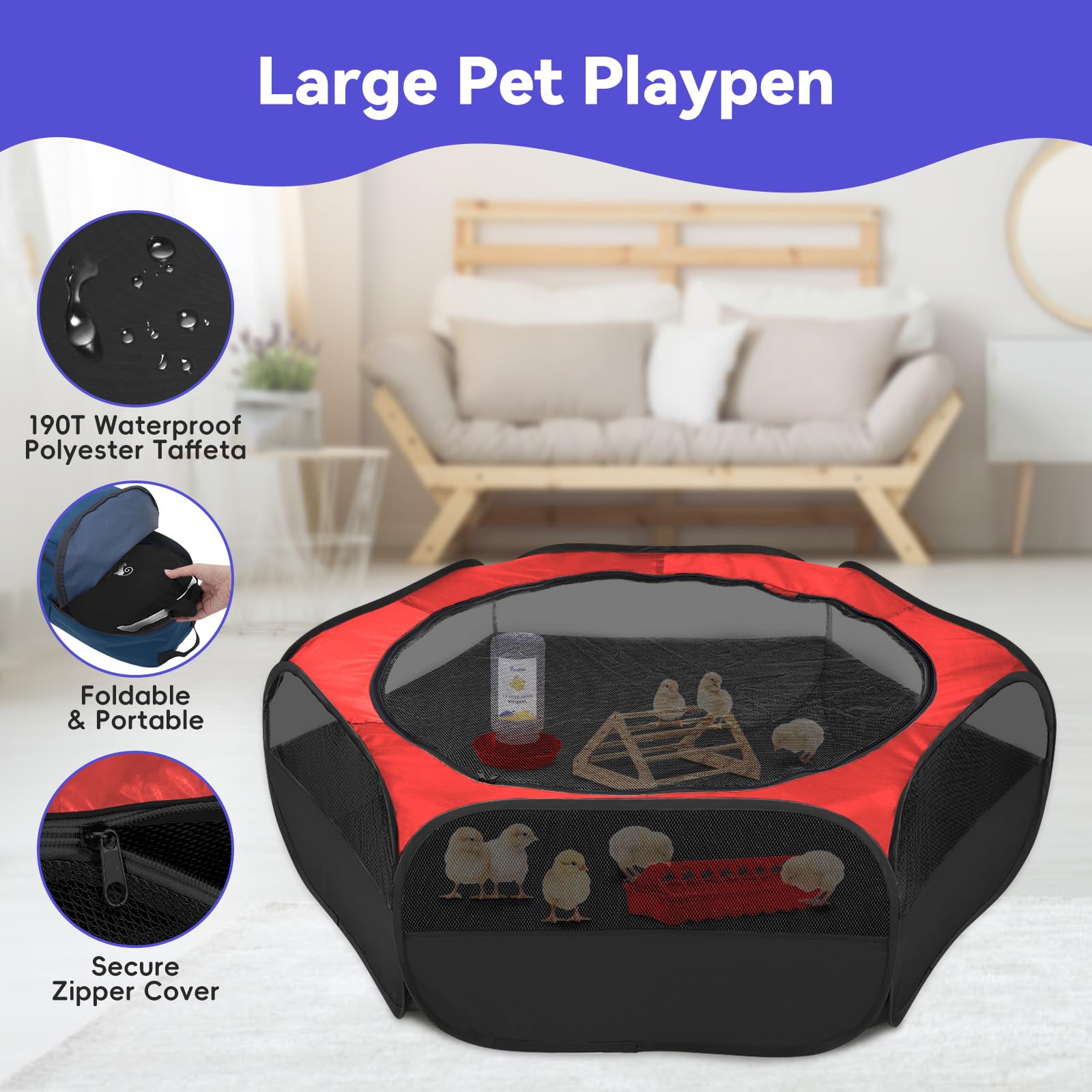 Pawaboo perchoir utilisé par plusieurs poussins pour repos et exercice