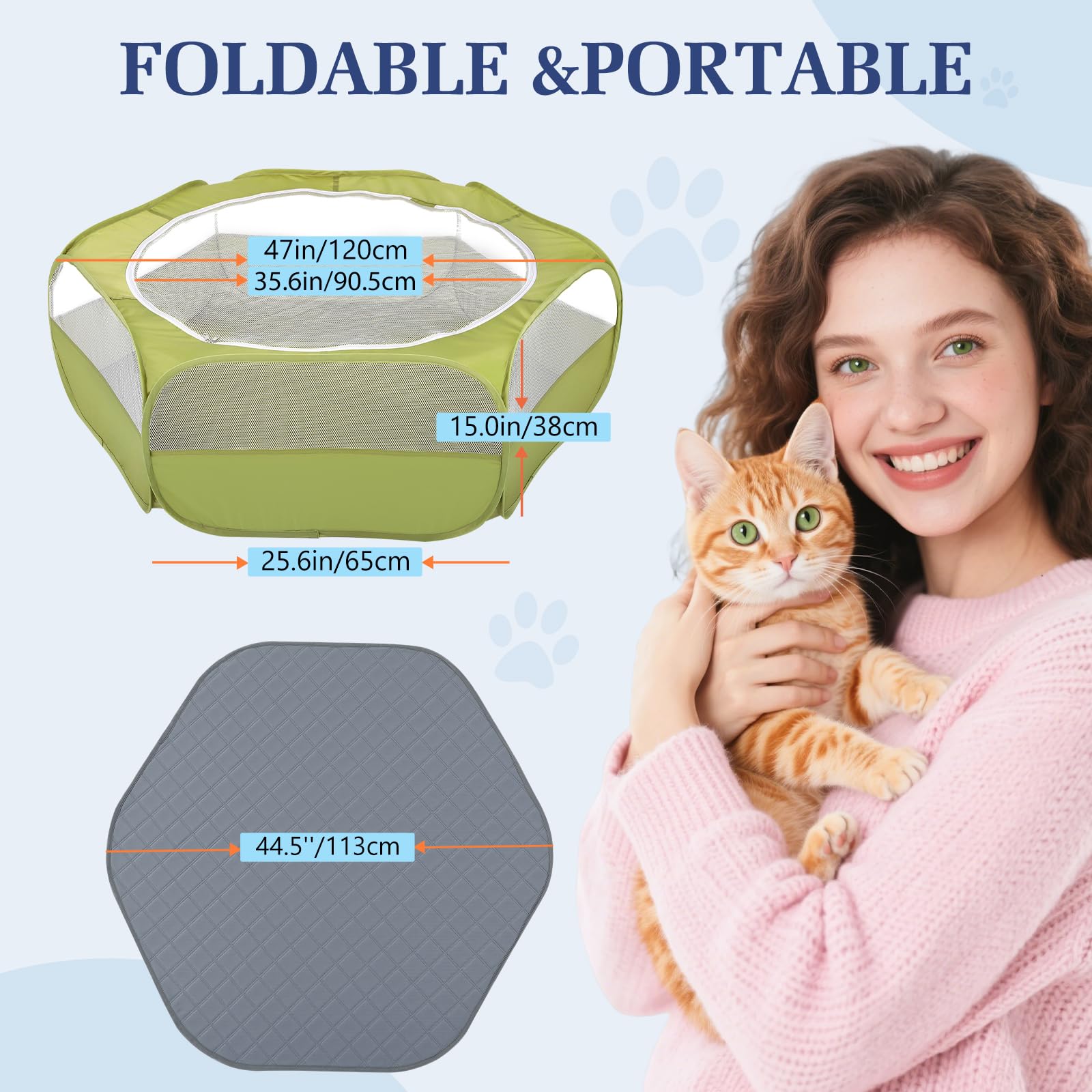 Pawaboo tapis réutilisable plié et déployé pour protection imperméable du sol