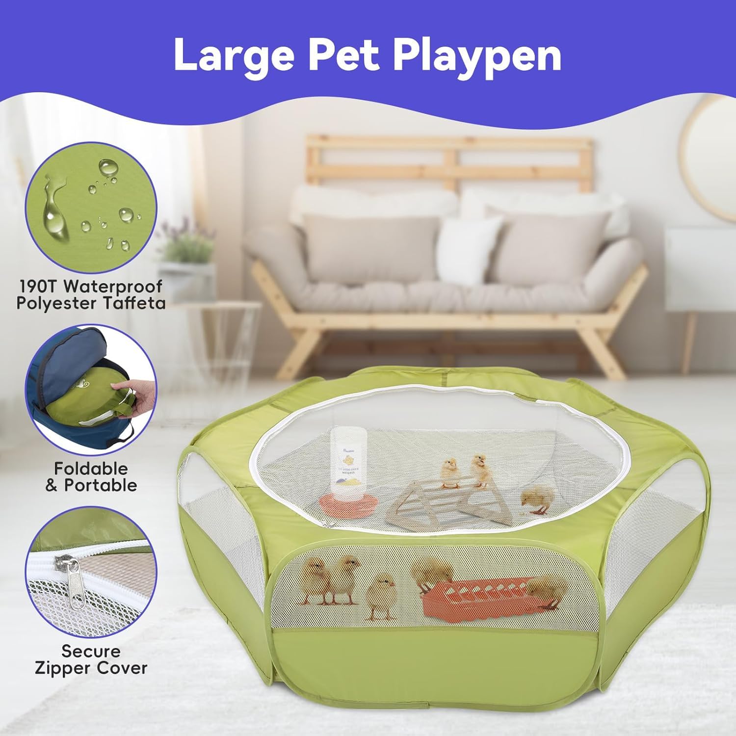 Pawaboo gros plan taffetas imperméable protège le sol et facilite nettoyage