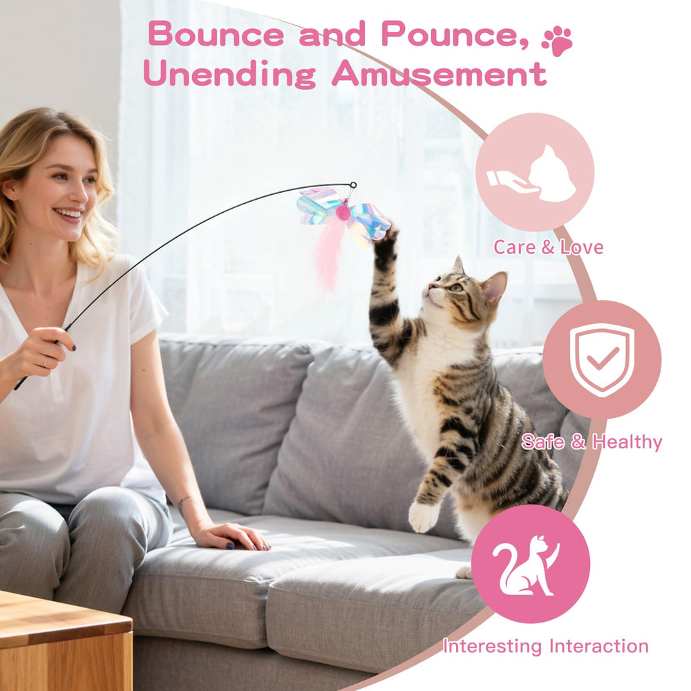 Pawaboo chat en jeu avec canne, encourage exercice et complicité