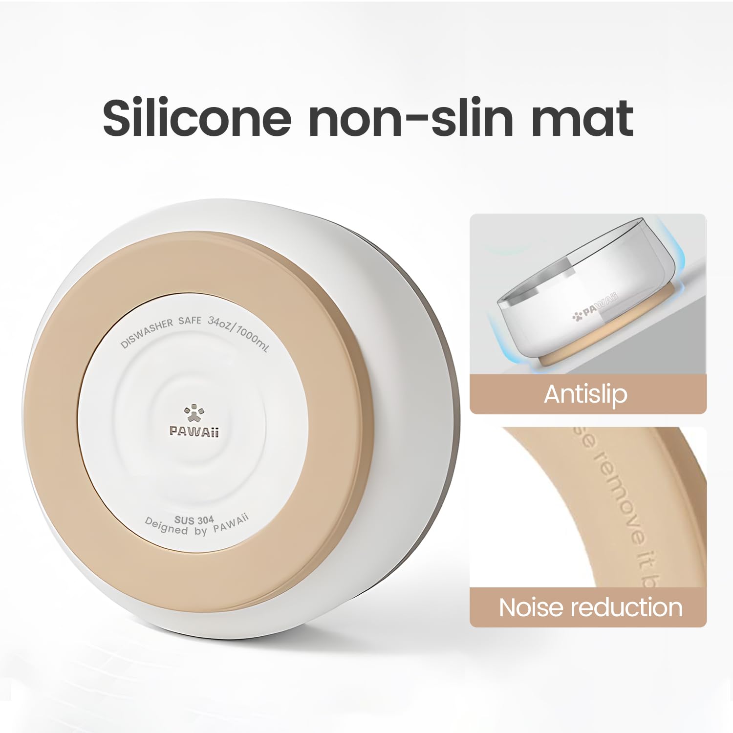 Pawaii gros plan matière acier inoxydable 304 montrant hygiène et résistance