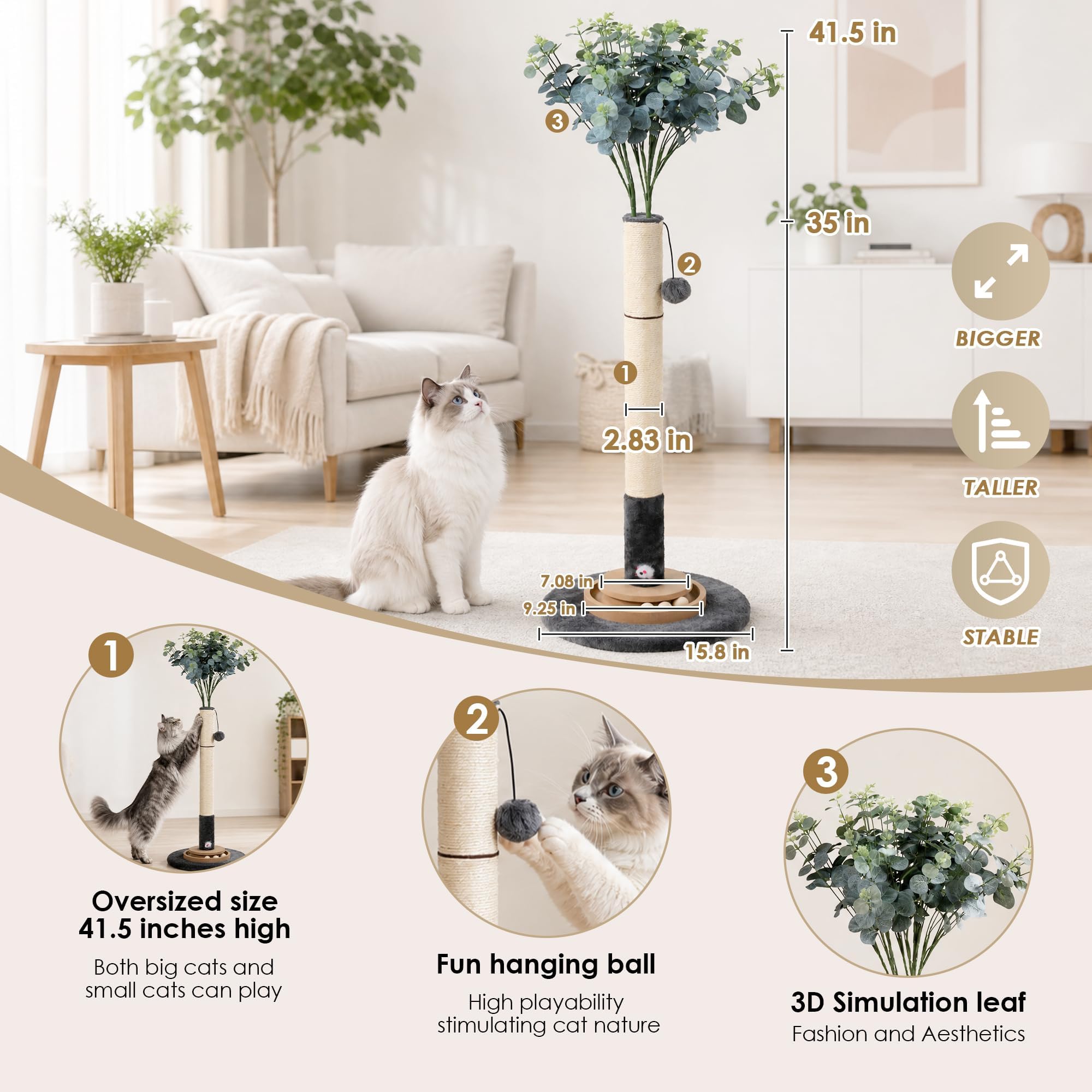 PAWALAYA jouets suspendus et souris interactive stimulant l'instinct de chasse