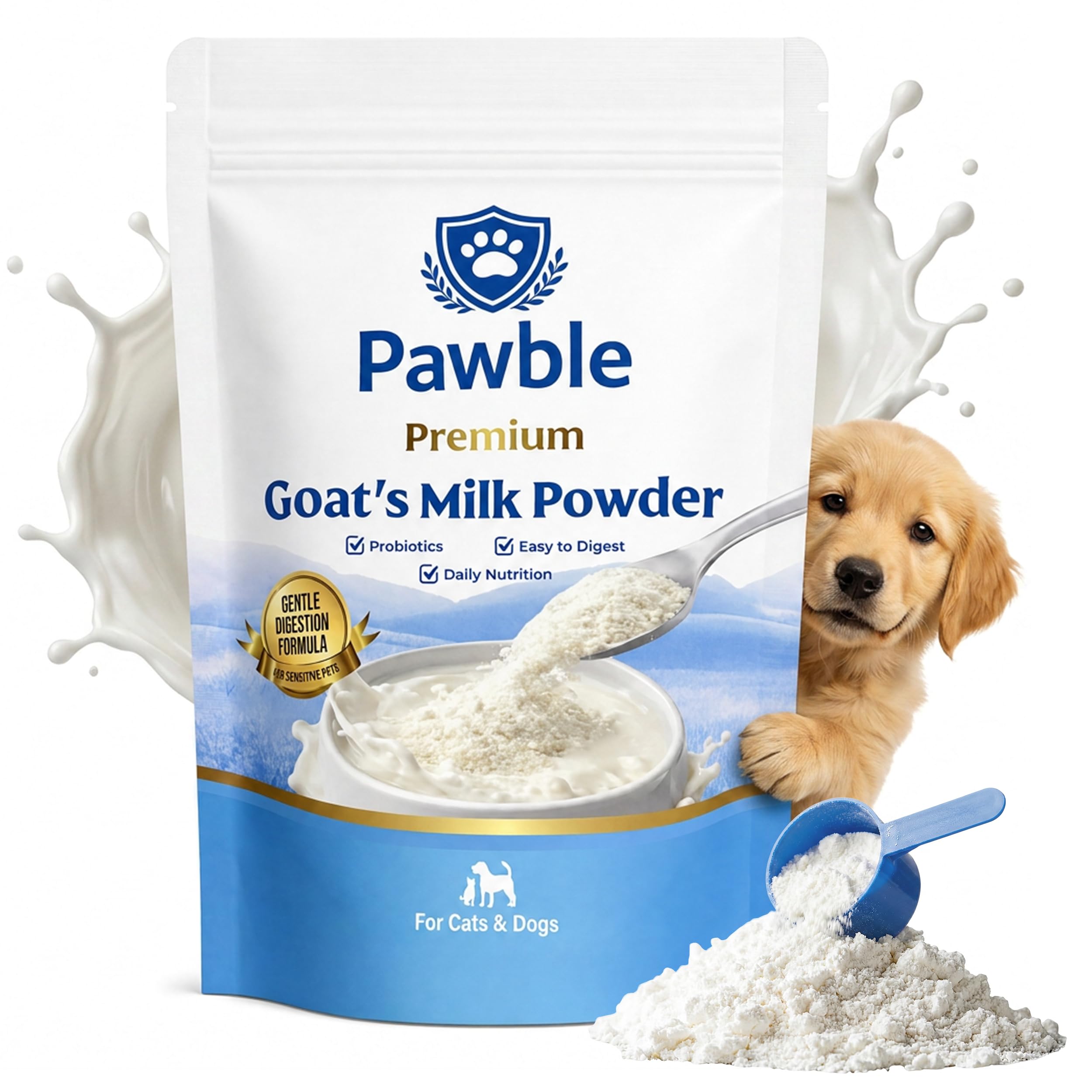 Pawble paquet face montrant l'emballage et l'utilisation pratique