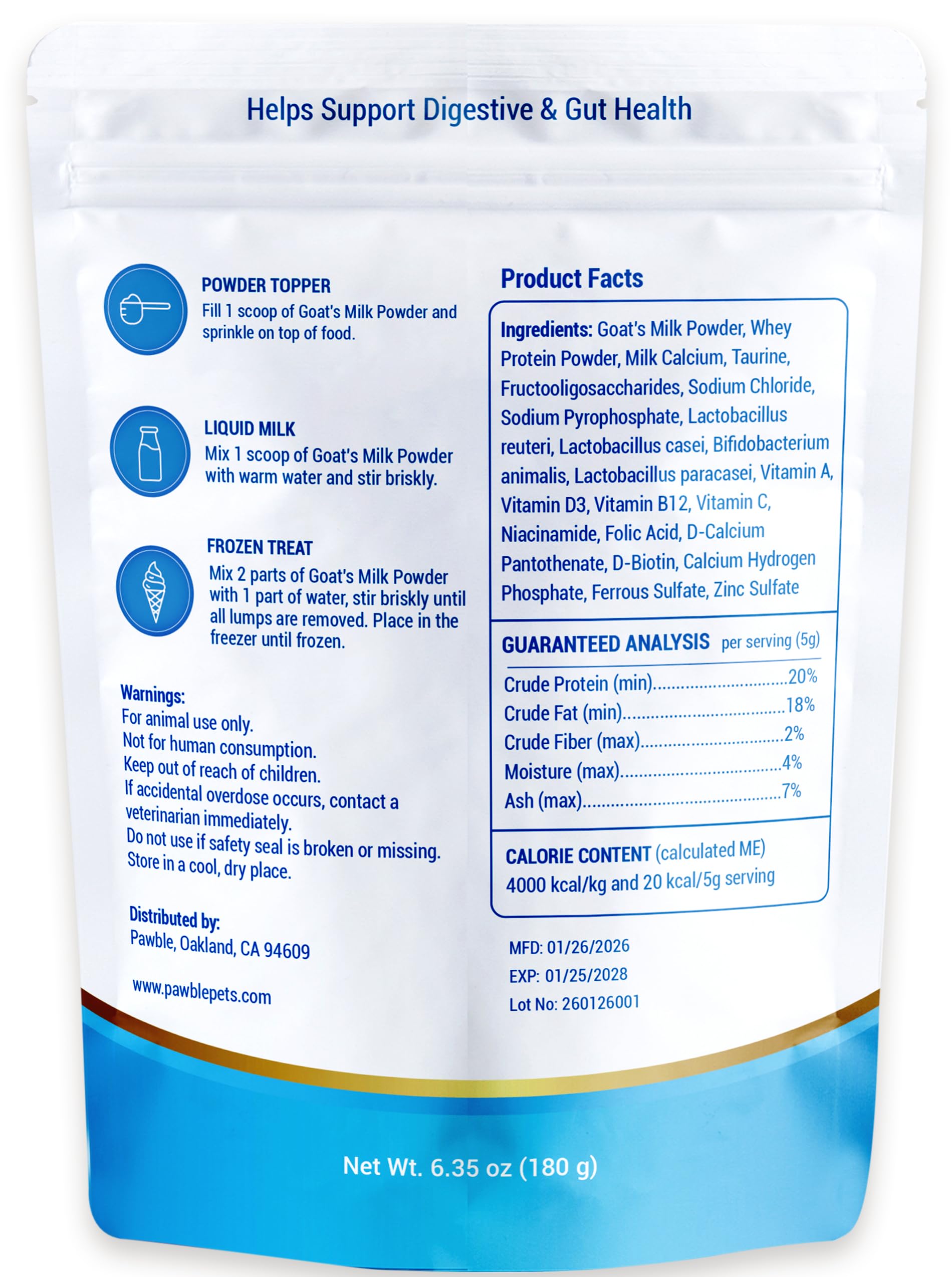 Pawble poudre texture en gros plan pour une dissolution facile