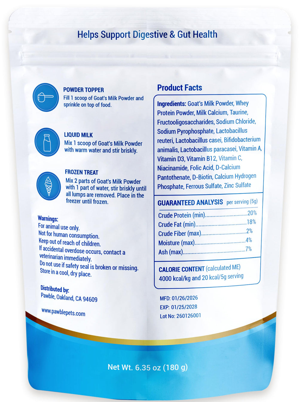 Pawble poudre texture en gros plan pour une dissolution facile