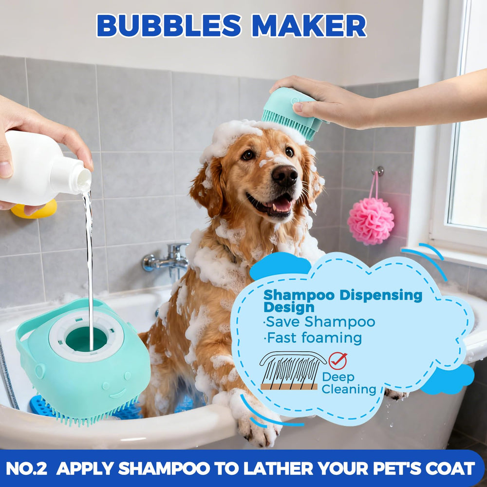 PAWCHIE brosse shampooing en action produisant mousse pour nettoyage