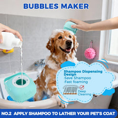 PAWCHIE brosse shampooing en action produisant mousse pour nettoyage