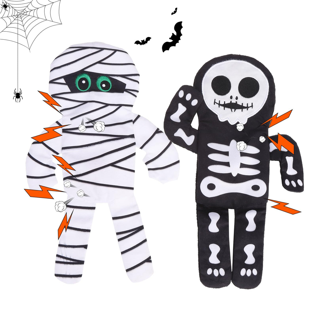 PAWCHIE emballage Halloween montrant duo squelette et momie, idéal cadeau