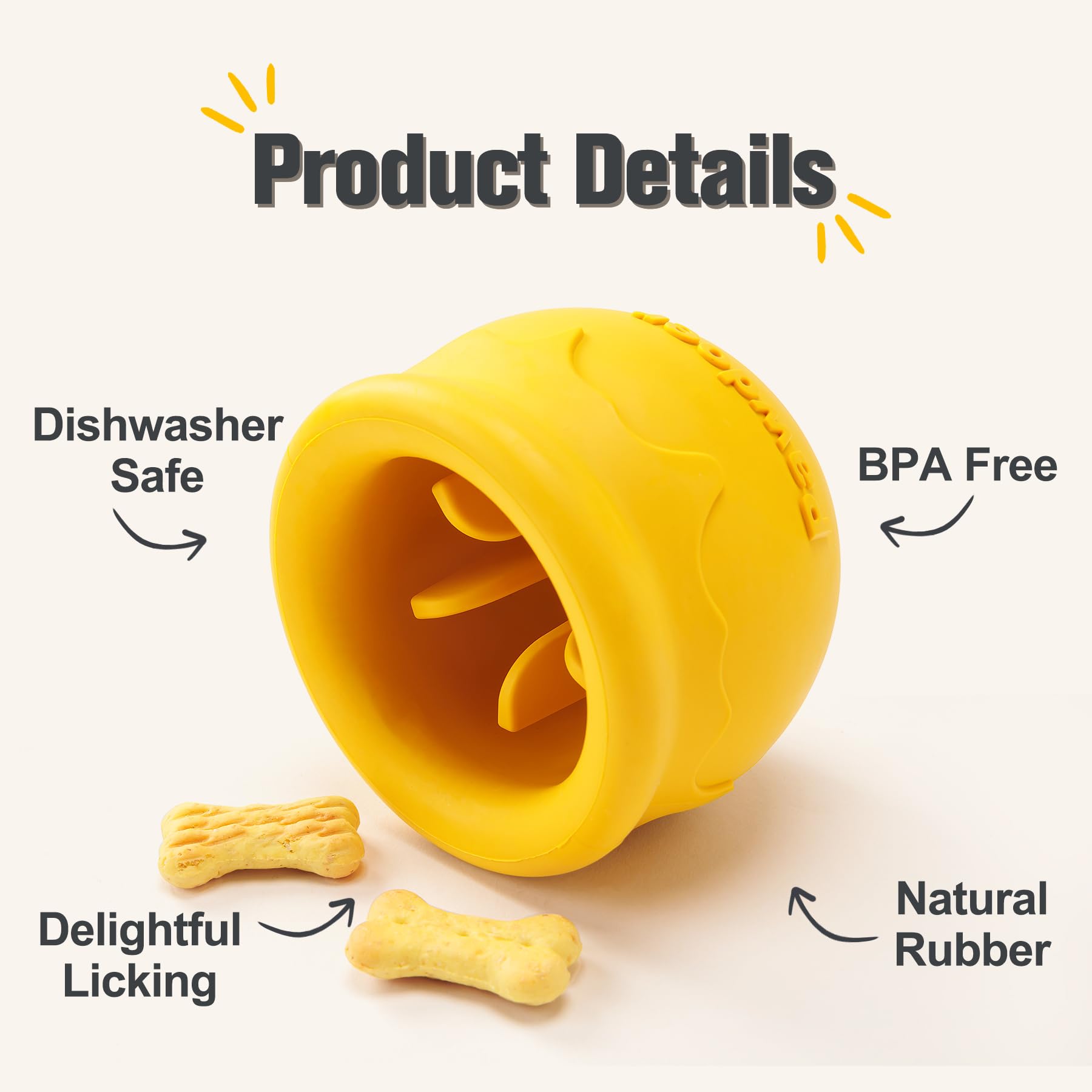 Gros plan sur la texture Pawdoer Honey Pot pour meilleur léchage