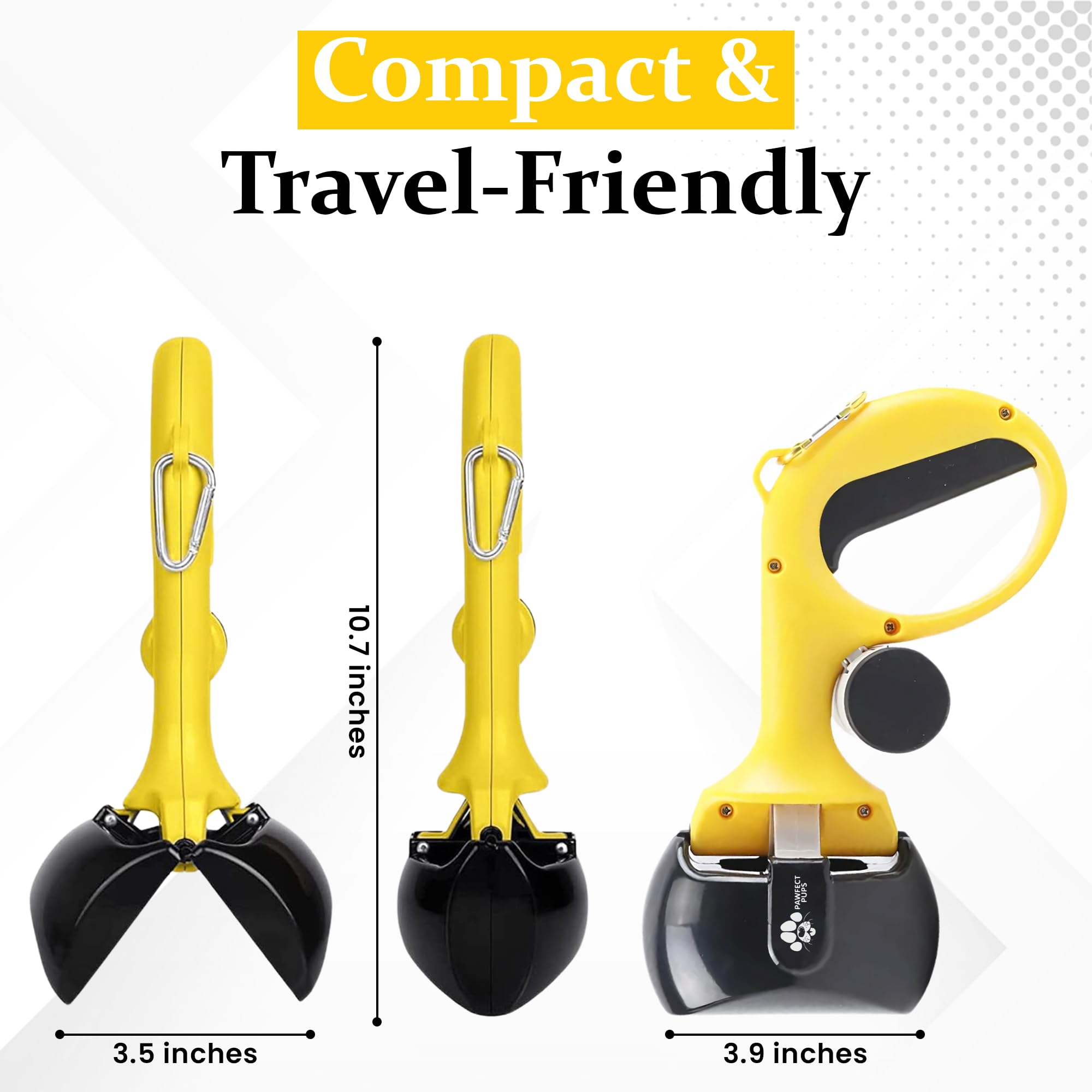 Pawfect Pups comparaison taille avec une main — portable et légère