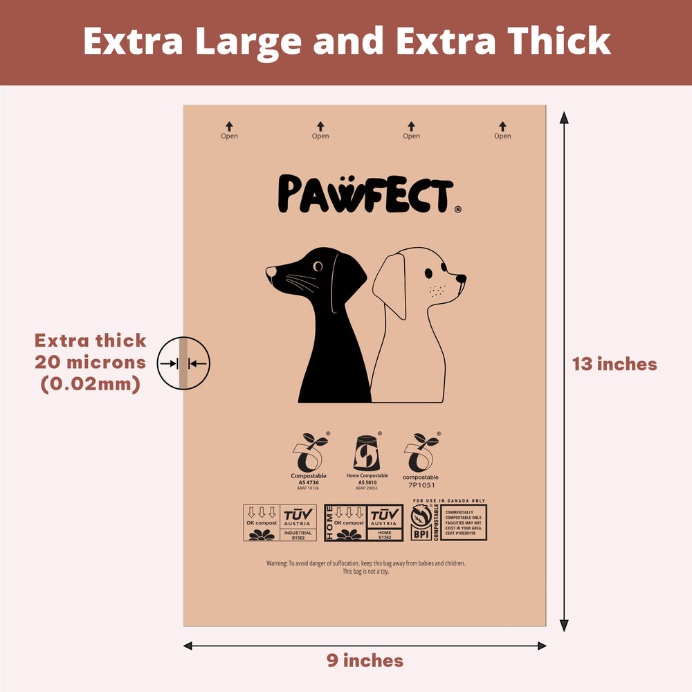 Pawfect comparaison taille montrant dimensions généreuses 13x9 pouces