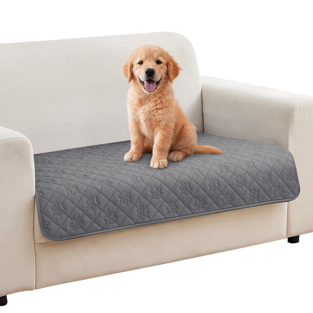 PAWFINITY vue frontale de la couverture protège canapé et retient liquides