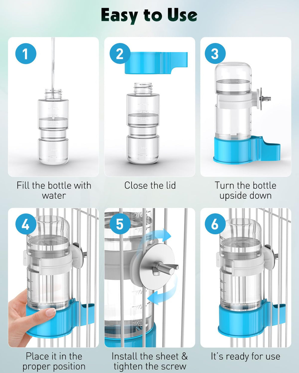 Pawfly comparaison de taille avec une main pour évaluer capacité 140 ml