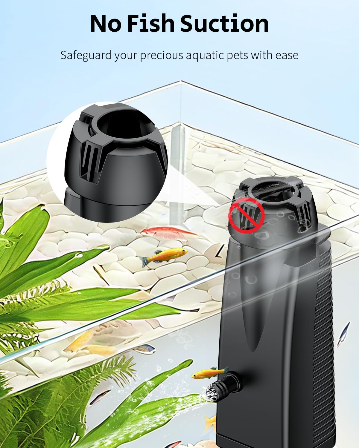 Pawfly comparaison taille à main, compact pour aquariums jusqu'à 45 gal