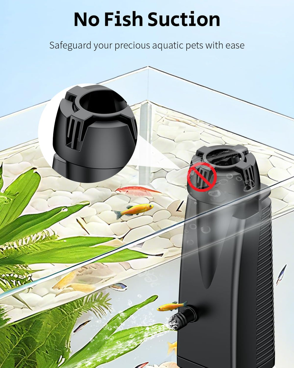 Pawfly comparaison taille à main, compact pour aquariums jusqu'à 45 gal