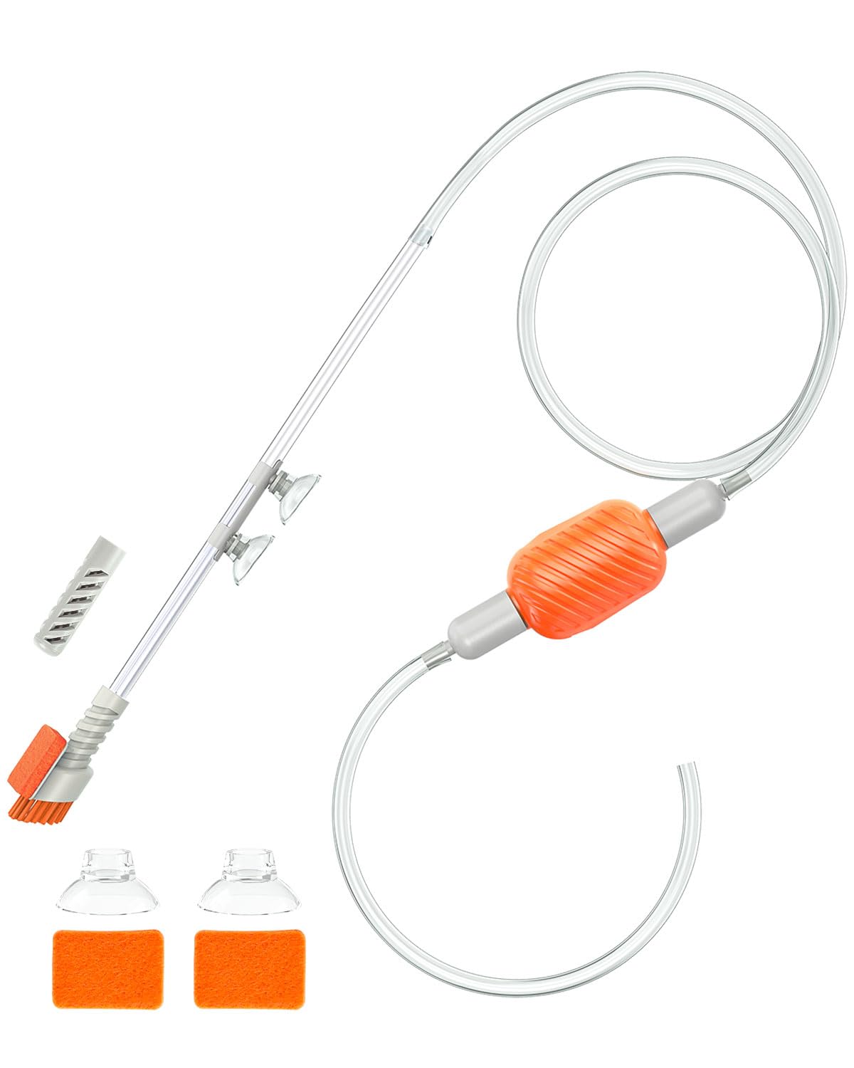 Pawfly emballage avant montrant le siphon et accessoires pour changement d'eau rapide