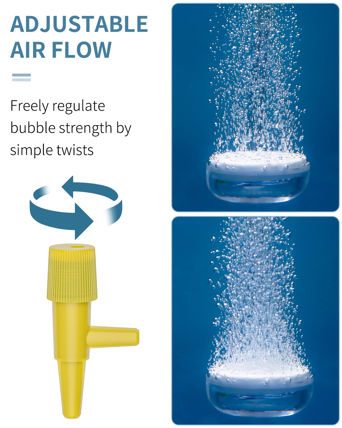 Pawfly disque en fonctionnement dans un nano-aquarium produisant micro-bulles