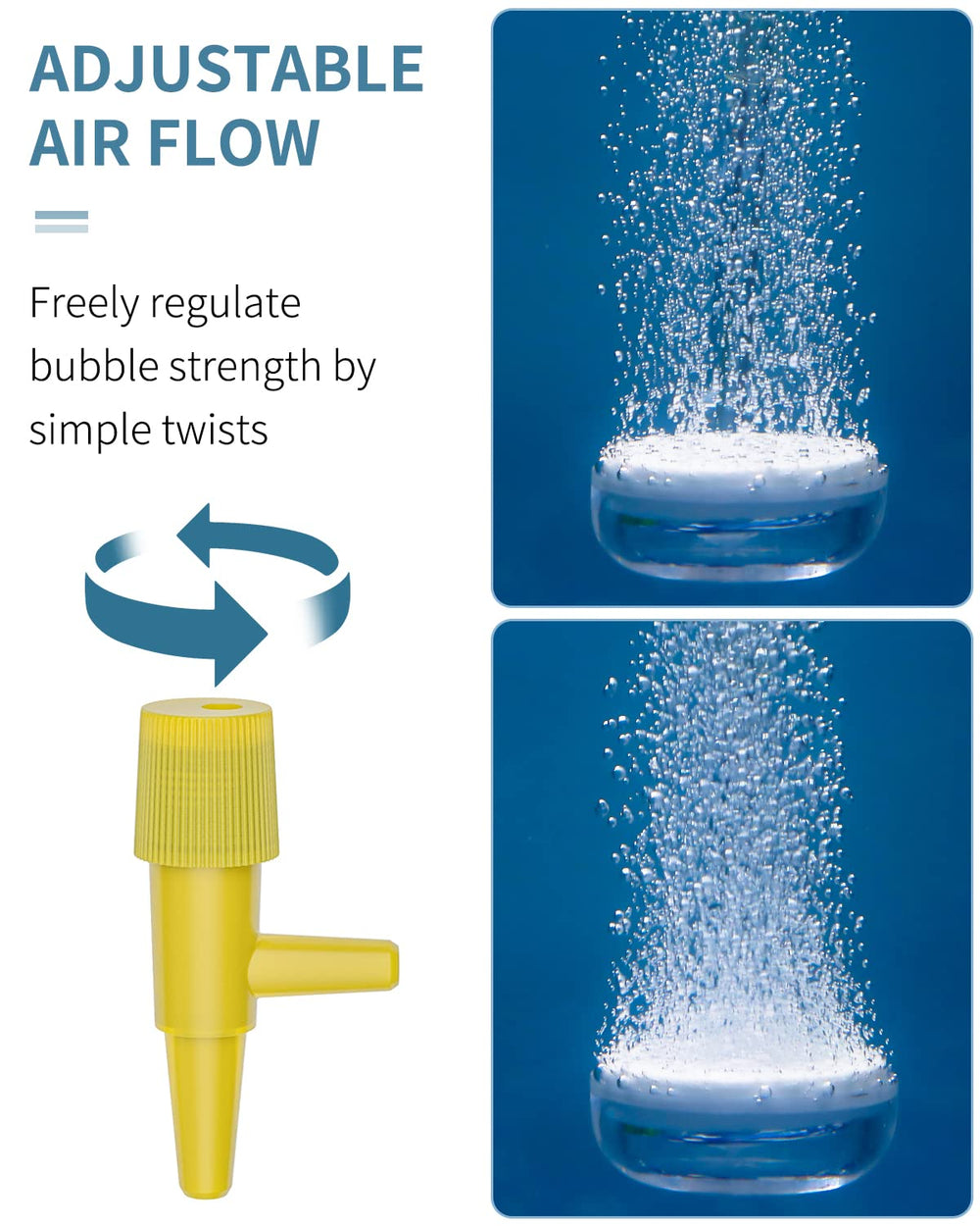 Pawfly disque en fonctionnement dans un nano-aquarium produisant micro-bulles